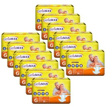 Imagem de Kit com 12 Fraldas Geríatricas Geriamax G com 20un cada