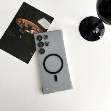 Imagem de Capa de telefone fina sem moldura para Samsung Galaxy S24 S23 S22 Ultra 24 Plus, capa de telefone transparente de plástico ultrafino e transparente, T3, para S24Ultra