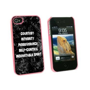 Imagem de Graphics and More Five Tenets of Taekwondo Distressed - Capa protetora rígida de encaixe para Apple iPhone 4 4S - Rosa - Estojo de transporte - Embalagem não varejo - Rosa