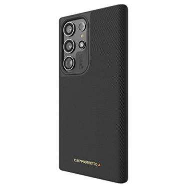 Imagem de ZAGG Capa para celular Gear4 London Samsung Galaxy S23 Ultra, proteção contra quedas D30 até 4 m, design contemporâneo com exterior de tecido impresso em 3D, funciona com sistemas de carregamento sem
