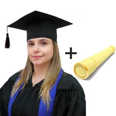 Imagem de Kit 10 Capelo para Formatura Adulto +10 Canudo - Levitali, Capelo pret