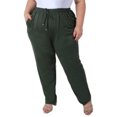 Imagem de Calça Feminina Soltinha Estilo Pantalona Plus Size Catwalk Viscolycra,