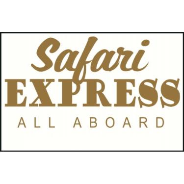 Imagem de Wall Decor Plus More Adesivo de parede Safari Express All Aboard citação para quarto de crianças 58 L x 30 A - Marrom