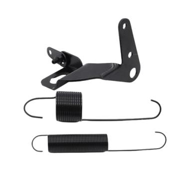 Imagem de YUCHENSHLP Kit de mola de retorno do acelerador preto, suporte de cabo de acelerador de carburador de carro de aço inoxidável com peças de conjunto de mola de retorno duplo