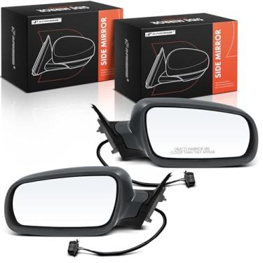 Imagem de A-Premium Par (2) espelhos retrovisores elétricos do lado do motorista e do passageiro - compatível com Volkswagen Passat 2001 2002 2003 2004 2005 - Espelho retrovisor externo externo preto dobrável
