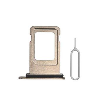 Imagem de EMiEN Substituição do suporte da bandeja do cartão SIM único com anel de vedação de borracha à prova d'água para iPhone 11 Pro/iPhone 11 Pro Max+ pino de ejeção aberto da bandeja do cartão SIM