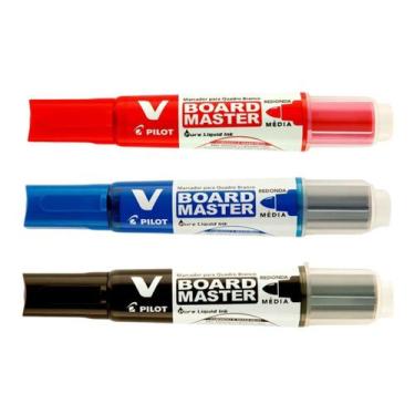 Imagem de Kit 03 Marcador Para Quadro Branco PILOT Recarregável V Board Master A