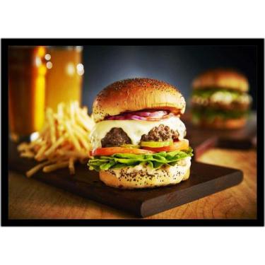 Imagem de Quadro Decorativo Gourmet Hambúrguer Hamburgueria Padarias Lanchonetes