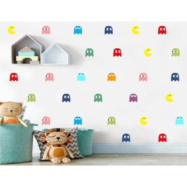 Imagem de Adesivo de Parede Mini Pacman Come Come Colorido - Adesivos Kigrude