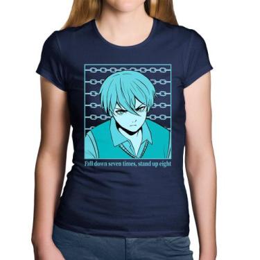 Imagem de Baby Look Algodão Fall Down Seven Times, Stand Up Eight - Foca na Moda