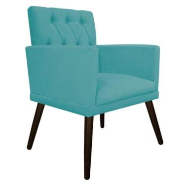 Imagem de Poltrona Decorativa Fernanda Pés Palito Tabaco Sala de Espera Recepção