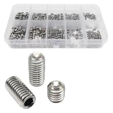 Imagem de 500 Parafusos Rosca Soquete Sem Cabeça Allen M2.5 A M4 Inox - Geober