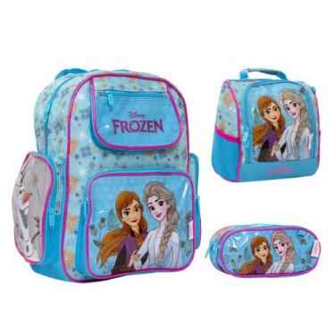 Imagem de Kit Bolsa Mochila Escolar Menina Frozen Grande Passeio - Chenson