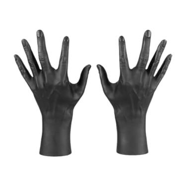 Imagem de Fiocias Masculino mão manequim luvas expositor leve artesanal suave falso mãos humanas anéis organizador suporte para quarto dormitório, Preto