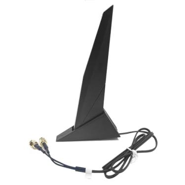 Imagem de Antena WiFi de banda dupla para laptops 2,4 GHz 5 GHz RP-SMA antena adaptador base magnética com cabo de extensão de 80 cm para placa-mãe ASUS Z390 Z490 X570 2T2R PCI-E roteador de rede Bluetooth