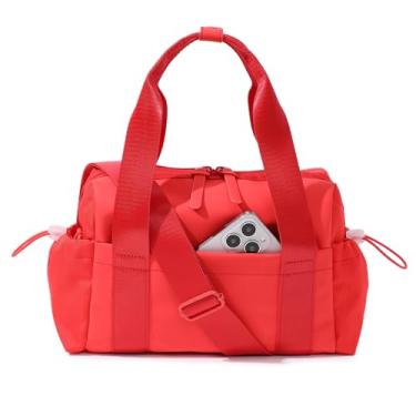 Imagem de Bucosd Pequena bolsa de ginástica para mulheres, mini bolsa de ginástica transversal com compartimento molhado, bolsa de mão para ginástica, dança, esportes, viagens, Mini vermelho, Mini, Tendência