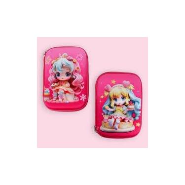 Imagem de Estojo Escolar Infantil Anime, Rosa, 3D