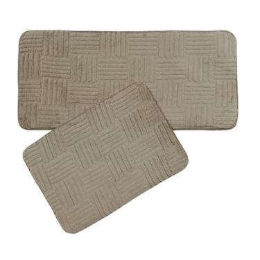 Imagem de Kit Tapete + Passadeira Antiderrapante Com Felpa Macio 2 Pçs - Corttex