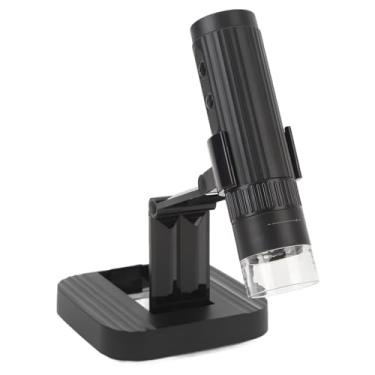 Imagem de Microscópio Sem Fio Akozon, Microscópio Digital de 2MP Microscópio WiFi Com Ampliação de 1000X Com Câmera de Microscópio Portátil Com Aplicativo USB de 8 Luzes para Placa de