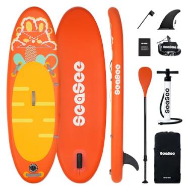 Imagem de SEASEESUP Prancha De Stand Up Paddle Seaseesup Kids Com Acessórios Infláveis Para Sup, Durável, Leve, Design Amplo E Estável, Deck Confortável Antiderrapante, Prancha De Stand Up Paddle Inflável Par