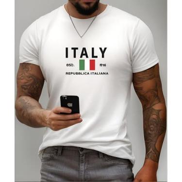 Imagem de Camiseta Unissex Italia País Camisa Premium 100% Algodão - TriboStar, 