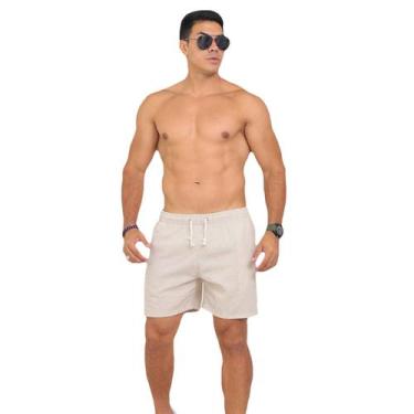 Imagem de Short De Linho Masculino Básico Mauricinho Alta Qualidade - Lorenzzo L