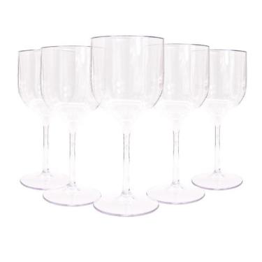 Imagem de Kit 8 Taças De Vinho De Acrílico Cristal 260ml Drink - M&Ca Plásticos,