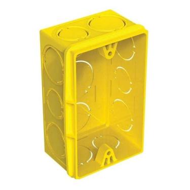 Imagem de Kit 10 Caixinha De Luz 4x2 Tigre Amarela Caixa Tigreflex, Amarelo