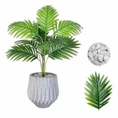 Imagem de Planta Artificial Palmeira Com Vaso Origami Polietileno  - Flor Imp