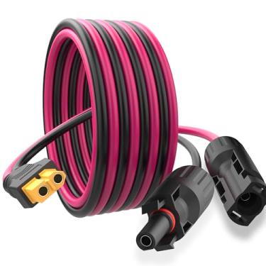 Imagem de Cabo de extensão de carga de painel solar para XT60 (12 AWG, 1 m), conector solar para XT60, cabo adaptador para painel solar para bateria LiFePO4 RV, estação de energia portátil, gerador solar,