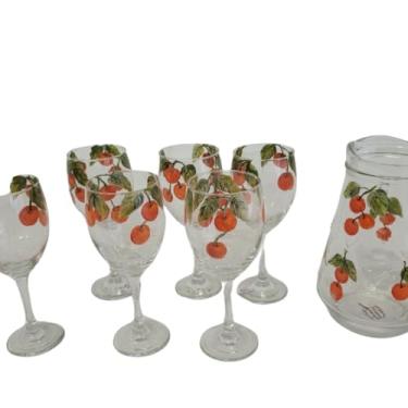 Imagem de Conjunto 6 Taças de Vidro Pintadas à Mão para Água ou Vinho