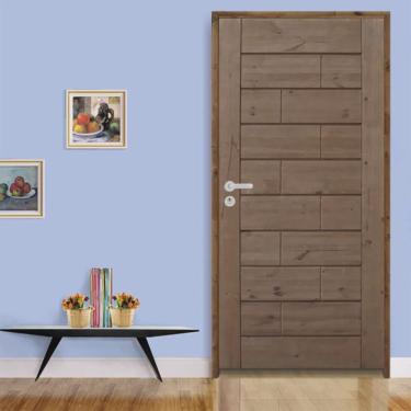 Imagem de Kit Porta de Madeira 210x72cm Batente 11cm Fechadura Externa Stilo Rodam