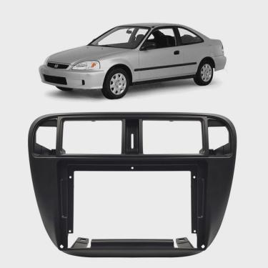 Imagem de Moldura Painel Central Multimidia 9 Polegadas Civic Ar Digital 1996 à 2000 Preto Fosco Som