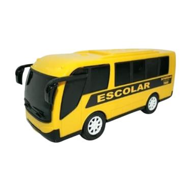Imagem de Ônibus de brinquedo Em Miniatura Diverbus infantil 21 cm Escolar Amarelo