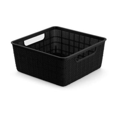 Imagem de Cesto Organizadore Multiuso Rattan Home Preto 4,5 l - PLASNORTHON