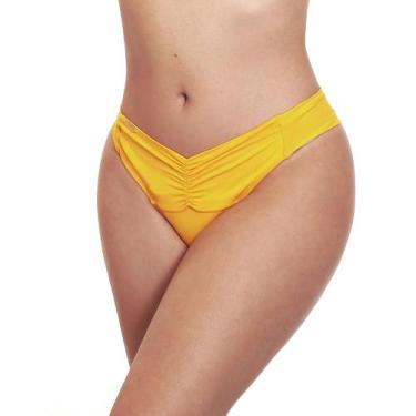Imagem de Calcinha de Biquíni Levanta Bumbum Fio Duplo - Estigma, GG, Amarelo