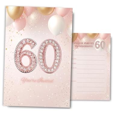 Imagem de Fablus Convites para festa de aniversário de 60 anos rosa