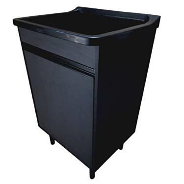 Imagem de Balcão Preto Com Tanque de Lavar Roupa 34L Entregue Montado