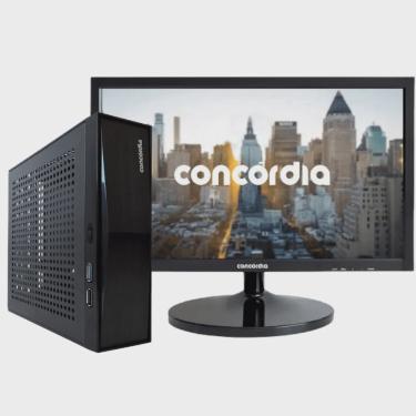 Imagem de Mini Pc Concórdia Completo Com Monitor 19,5'' Intel Dual Core 8GB DDR4 ssd 240GB WiFi FreeDos