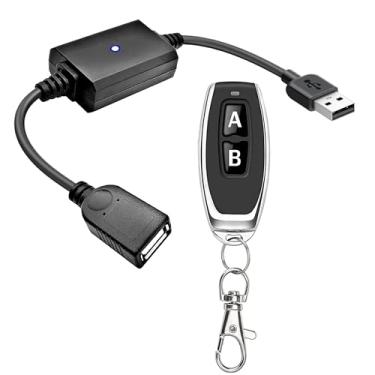 Imagem de URANT Interruptor de controle remoto sem fio DC 5V USB 433 MHz RF Drive Switch LED Mini barra de motor ventilador de luz de leitura (1 transmissor e 1 receptor)