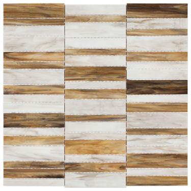 Imagem de Pastilha De Vidro Caravaggio 30,1 X 29,9cm Bege/branco/marron