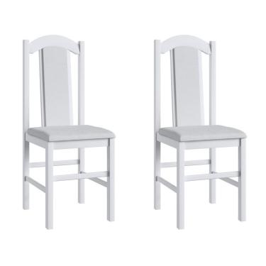 Imagem de Duas Cadeiras Para Sala De Jantar Madeira Maciça 500 Branco