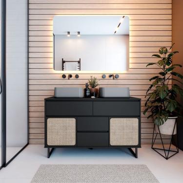 Imagem de Gabinete Para Banheiro Em Mdf Jungle Preto