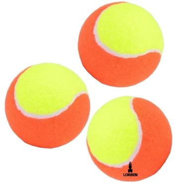 Imagem de Kit Bolinha Beach Tennis Tênis Praia Pack 3 Unidades Laranja E Amarelo Lorben