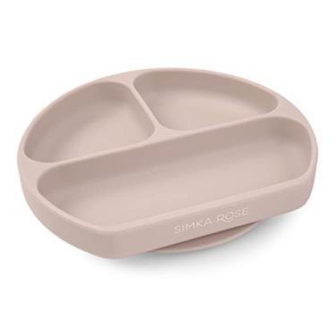 Imagem de Simka Rose Pratos De Silicone Com Ventosa Para Bebês E Crianças Pequenas - Livre Bpa, Design Dividido, Lavável Em Micro-Ondas Lava-Louças Utensílios Desmame Led (Pacote 1)