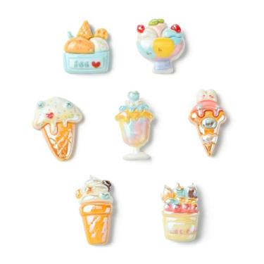 Imagem de UR URLIFEHALL 21 peças, 7 estilos, contas de sorvete de resina, galvanizadas, lindas imitações, doces para fazer você mesmo, pulseira de grampo de cabelo, artesanato, fabricação de joias