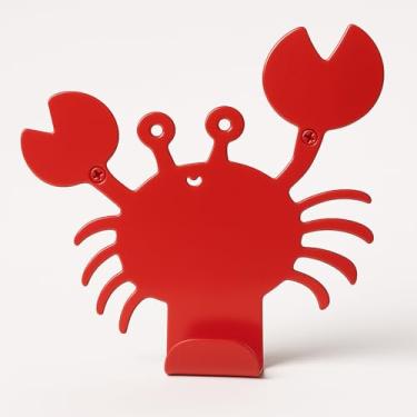 Imagem de ARTiLETTO Gancho de parede de caranguejo fofo – Gancho de metal resistente para pendurar casacos, mochilas, toalhas e muito mais – Ganchos de parede infantis divertidos para quarto, sala de jogos