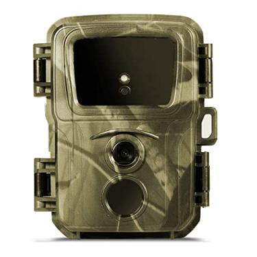 Imagem de CIADAZ Mini câmera de trilha 16MP 1080P câmera de caça ativada por movimento com visão noturna de 65 pés câmera de observação de vida selvagem ao ar livre IP65 à prova d'água