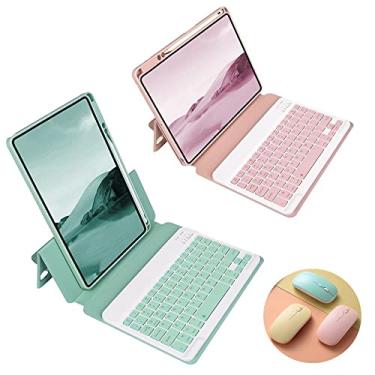 Imagem de KMXDD 7 cores retroiluminado Capa de teclado para iPad Pro 11 12,9 polegadas 2020, teclado removível com suporte de lápis suporte Apple Pencil Charging Slim Cover, Blue+Black Keyboard, iPadPro12.9" 2020/2018