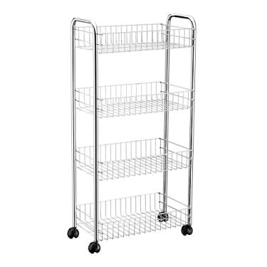 Imagem de Organizador/carrinho multiuso 4 níveis cromado - Organizare - Future